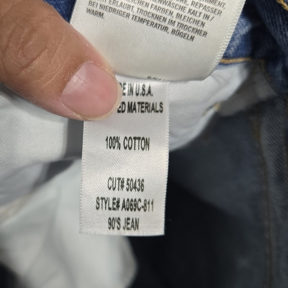 Agolde 90's jeans women size 25 baggy straight buttonfly distressed High rise - Picture 5 of 16